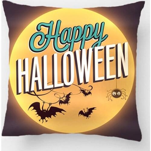 Happy Halloween With Monsters And Spider Decorative Throw Cushion Cover Pillow Case Customize Gift For Car Sofa Seat Pillowcase