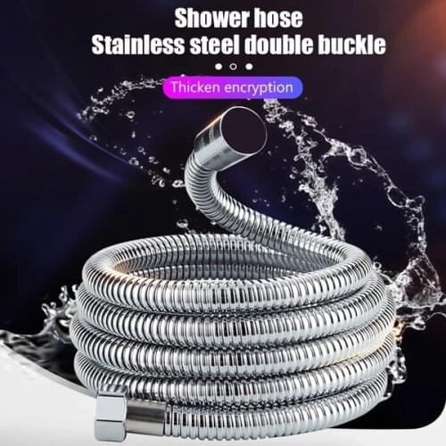 1.2/1.5m Shower Hose Pipes Stainless Steel Flexible Shower Hose Shower Holder Water Pipe Bathroom Accessories