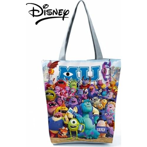 Disney Monsters University Handbags Creativity Cartoon Eco Reusable Shoppaing Bag High Capacity Fashion Bright Colors Tote Daily