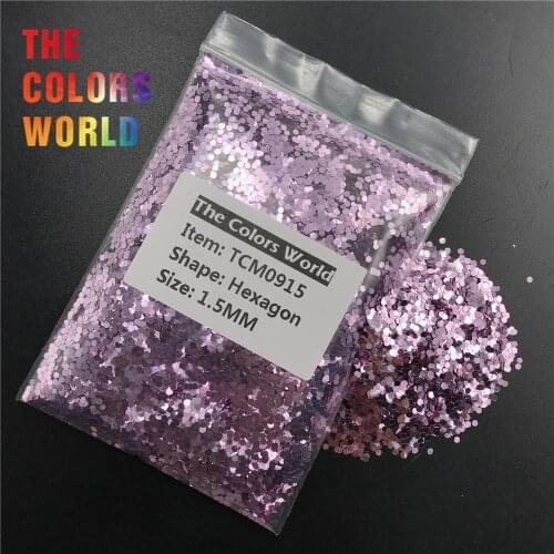 TCM0915 Light Purple Color Metallic Luster Hexagon Nail Glitter Nail Art Decoration Makeup Handmade Crafts Tumblers Accessorie
