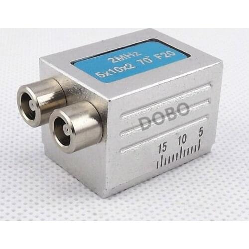 Ultrasonic Dual Crystal Oblique Probe 2MHz5X10X2 F20 Flaw Detector Nondestructive Testing Transverse Wave Transducer