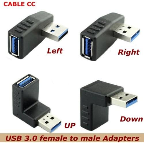 USB 3.0 extended elbow USB 3.0 AM*AF Adapter for mobile computer data cable connection