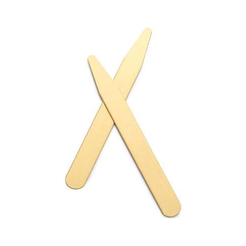 Bright Brass Lettering Collar Stays 2"/2.5"/3" Shirt Bone Stiffeners Inserts Collar Sticks Stiffs Men Business Gift 100Pair