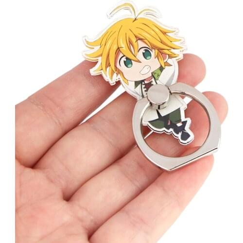 ZF2515 Anime Boy Seven Deadly Sins Cool Ring Metal Mobile Phone Accessories Rotating Ring Bracket Lazy Desktop Anti-fall Bracket