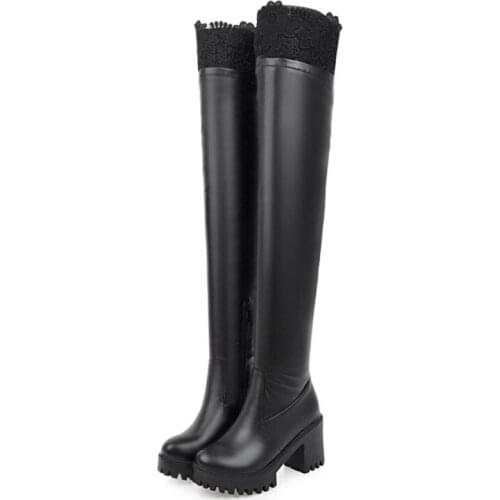 BLXQPYT Sexy New Botas Big Size 33- 45 Women Over the Knee Boots 2019 Winter Snow Botas Fashion Warm Footwear Shoes woman 3-6