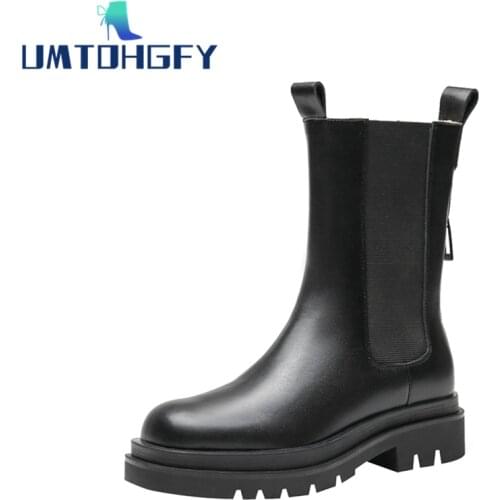 REVT 41 42 43 Women Chelsea Ankle Boots Luxury Brand Designer Work Boot Winter Women Genuine Leather Autumn Martens Botas Shoes