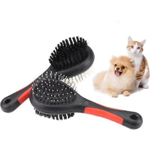 1pcs Pet Black Double Sides Bath Brush Dog Cat Comb Pet Faces Fur Grooming Tool for Long & Short Hair Dogs Puppy
