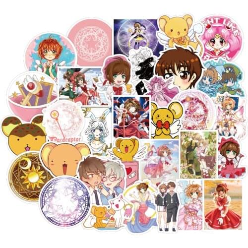 100PCS Card Captor Sakura Sticker Pack Toy Gift For Girls Cartoon Anime Decal Stickers to DIY Stationery PS4 Laptop Guitar