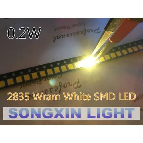 2000pcs 2835 LED Chip Warm White SMD Surface Mount 3V 60mA 0.2W 21-23LM Light Emitting Diode LED Lamp