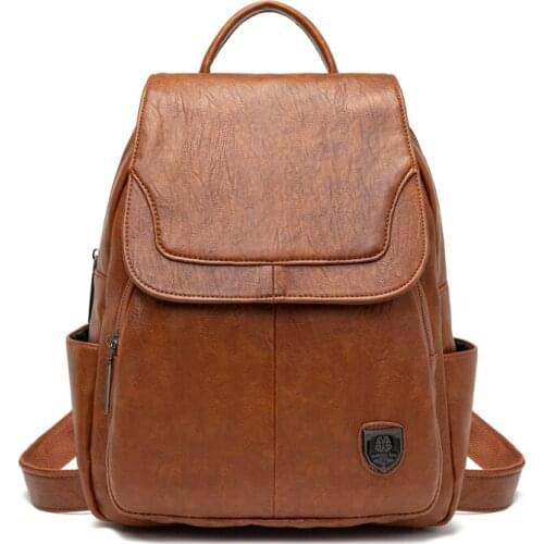 2020 Winter New Fashion Korean Travel Backpack for Women Brown Soft Shoulder Bags Woman Casual Large Capacity Student Schoolbag