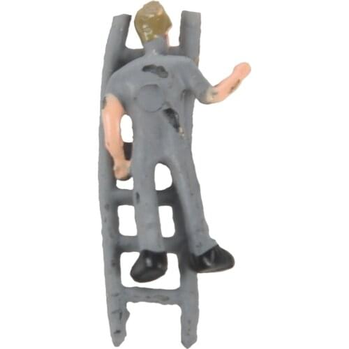25pcs 1:87 Figurines Painted Figures Miniatures of Railway Workers with Bucket and Ladder