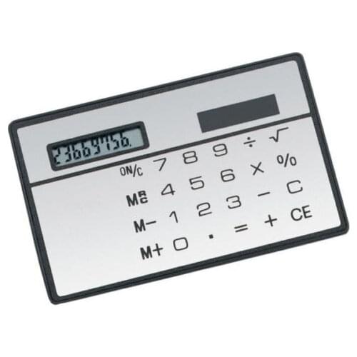 8 Digits Ultra Mini Slim Credit Card Size Solar Power Calculator Small Pocket