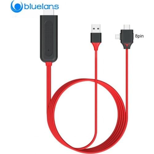 3 IN 1 HDMI-Compatible Converter Adapter USB-C Cable Micro USB Type C lightning Cable for iPhone for Android to TV Projector