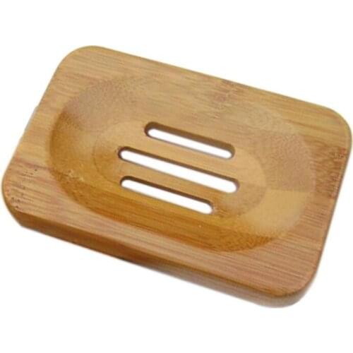 Bathroom Accessories Natural Mildew Proof Oblong Shape Soap Box Wooden Soaps Dish Holder LX4511