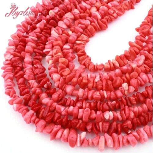 Free Shipping 4x5-5x7mm Natural Stone Beads Coral Chip Bead For Jewelry Making DIY Necklace Bracelet Loose Strand 15 Inch/34inch