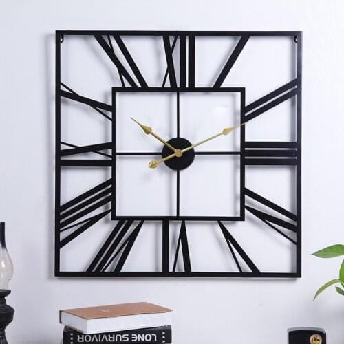 Creative Square Roman Clock Wall Clock Clock Mute Decoration Clock For Living Room And Kitchen