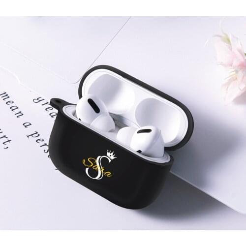 For Airpods Pro Case Customize Name Initials Fundas Personalise Luxury Soft Silicone Cover Airpods Case Earphone Accessories DIY