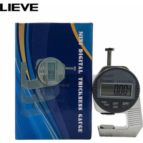 Digital Thickness Gauge Meter micrometer 12.7mm Large LCD Electronic Dial Indicator Sponge Thickness Measure Tool