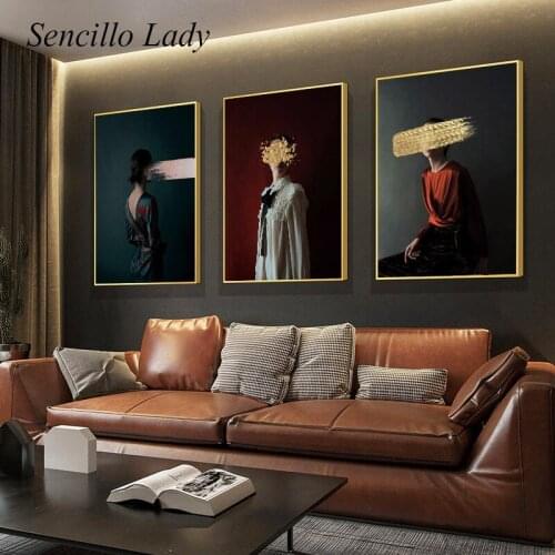 Europe Portrait Vintage Poster Canvas Print Abstract Character Wall Art Painting Decorative Picture Contemporary Home Decoration