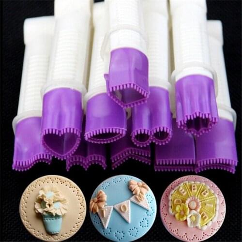 10 pcs/set Cake Flower Lacework Clip Plastic Cake Decoration Printing Mold Lace Clip Fondant Biscuits Cutter Tools A1027