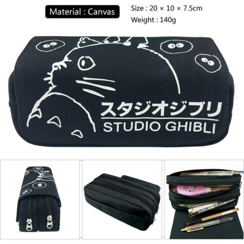 Totoro Anime No Face Man Boys Girls Wallet Canvas Pencil Case School Supplies Bags Student Gift Make up Bag