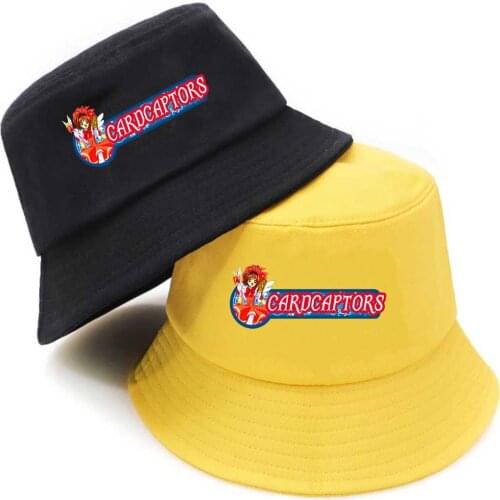 Anime Cardcaptor Sakura Cartoon Bucket Hat teenager Outdoor Fisherman Hats Summer Hip Hop Cap unisex Streetwear bucket caps