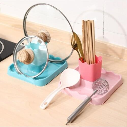 Creative Spoon Rack Household Kitchen Pot Lid Storage Rest Multi Function Chopstick Utensils Holder Soup Spoon Storage Rack