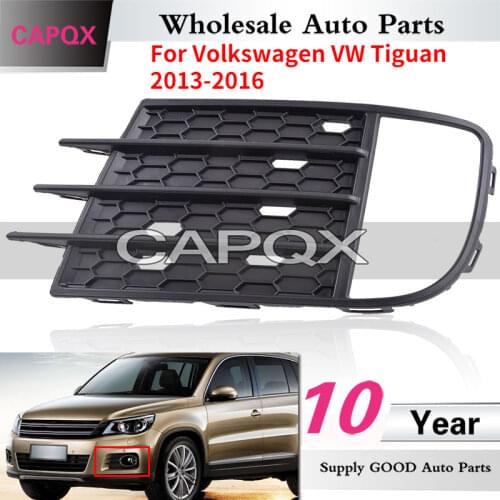 CAPQX Front Bumper fog light cover For Volkswagen VW Tiguan 2013 2014 2015 2016 Fog lamp shell Foglight cap Frame Housing