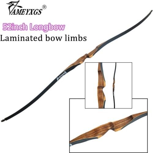 1set 52inch Archery Long Bow 10-30lbs Recurve Bow Handmade Wooden Traditional Hunting Bow Shooting Training Practice Accessoires