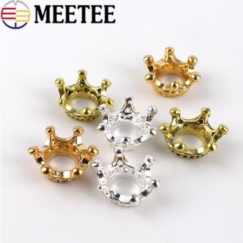 Meetee 40pcs 12x13MM Crown Girls Children Hair Jewelry buckle Accessories Decor Clothes Handmade Sewing DIY Craft Supplies AP516