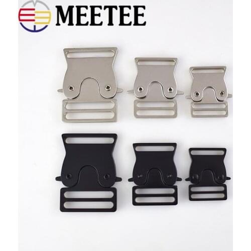 2/4pcs Meetee Metal Bag Quick Side Release Buckles 25/30/38mm Dog Collar Webbing Adjust Buckle Clothes Tactical Belt Accessories