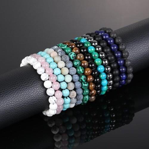 HFANCYW Multicolour 8mm Natural Stone Woven Bracelet Hand-beaded Energy Bracelet for Men or Women Jewelry Wholesale
