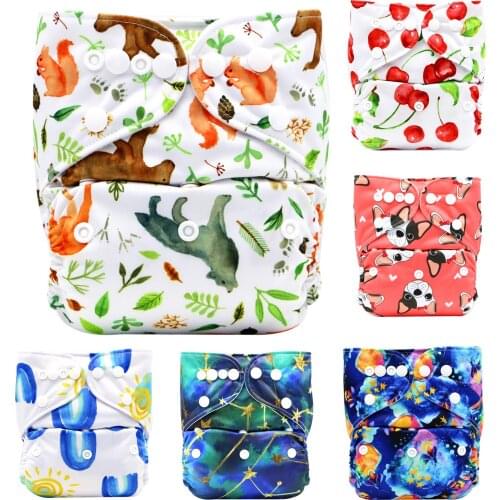 Asenappy Reusable and Washable One Size Fits All Cartoon Prints Baby Cloth Diaper More than Hundreds Prints