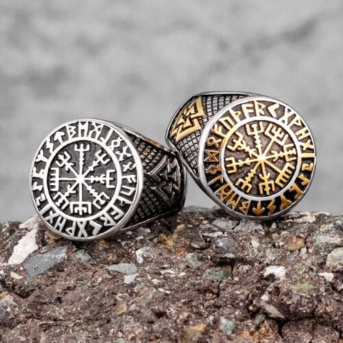 Viking Myth Odin Triangle Symbol Stainless Steel Mens Rings Punk Hip Hop for Male Boyfriend Jewelry Creativity Gift Wholesale