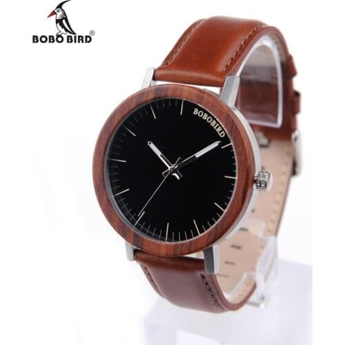 BOBO BIRD V-M15/M16 Mens Top Brand Luxury Watch Decent Silive Steel Dress Wood Quartz Watch Relogio Masculino