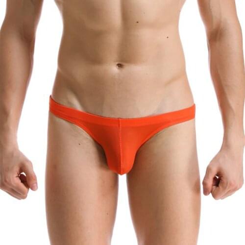 Men sexy briefs underwear low waist ultra thin transparent Panties gay underwear lightweight Fluorescent color