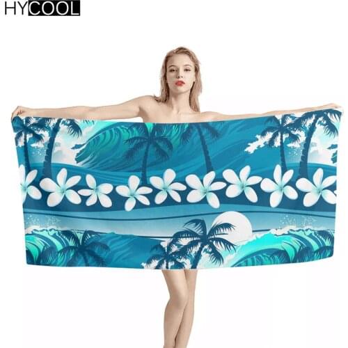 Soft Beach Towel Tropical Plumeria Flower Printing Microfiber Quick-Drying Face Bathing Towels For Home Bathroom Hotel Toallas