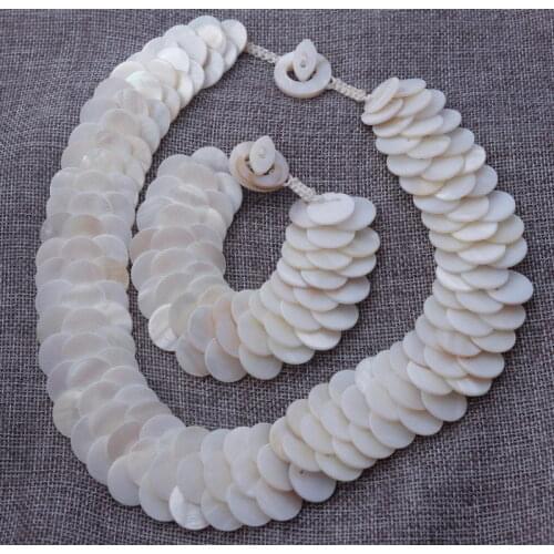 White Shell Necklace&Bracelet Set