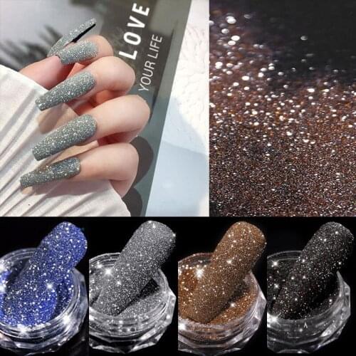 New Crystal Broken Diamond Mesh Red Explosion Mixed Chrome Nail Art Glitter Powder Pigment Laser Glass Micro Drill Bright Silver