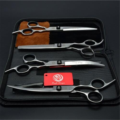 Suit 6.0" Stainless Purple Dragon Dogs Grooming Shears Normal Scissors Thinning Shears Up&Down Curved Scissors Pets Shears Z3001