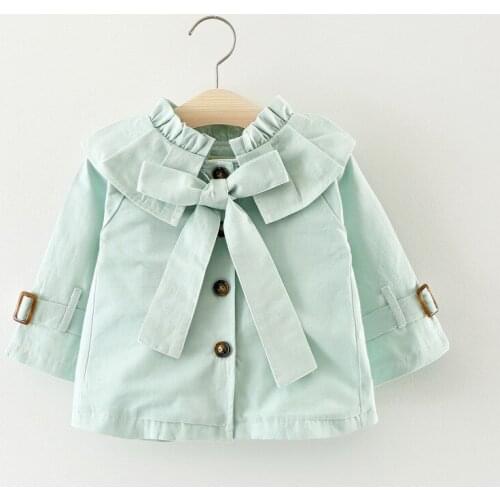 2019 autumn new arrival children girls fashion single breasted Trench Baby Girls cute Big collar cotton coat 1-3 years