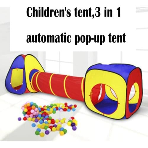 3 in 1Childrens Tent Play House Ball Pool Portable Children Tipi Tents with Crawling Tunnel Pool Ball Pit House Kids Tent Gifts