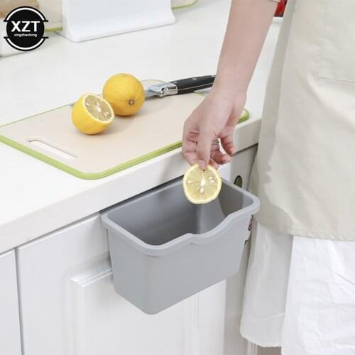 For Kitchen Cabinet Door Hanging Trash Garbage Bin Can Rubbish Container Mini Waste Bins Household Rubbish Cleaning Tool Dustbin