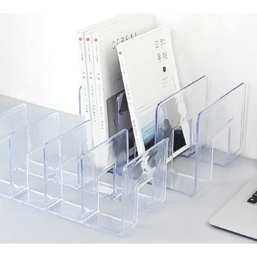 Acrylic Thickening Transparent Books Standing Student Desktop Storage Divider Books Shelf Bookshelf Office Storage Accessories