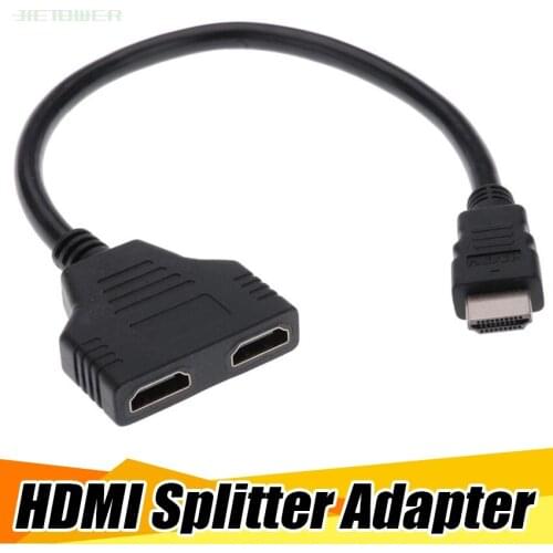 HDMI 1 Male To Dual HDMI 2 Female Y Splitter Cable Adapter HD LED LCD TV 30pcs/lot