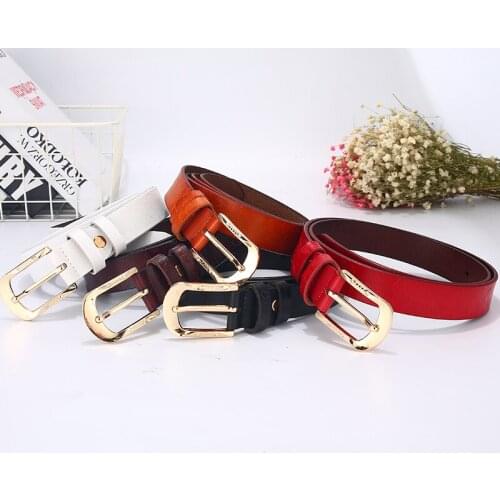 Aoluolan brand luxury womens belt, gold inlaid diamond buckle fashion belt, womens versatile color optional embossed belt