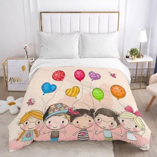 Cartoon Childrens Duvet cover Quilt/Blanket/Comfortable Case Bedding for kids baby boy girls 140x200 for Home Car balloon