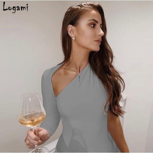 One Sleeve Sexy Party Dress Women Mini Club Dresses Spring Short Bodycon Dress