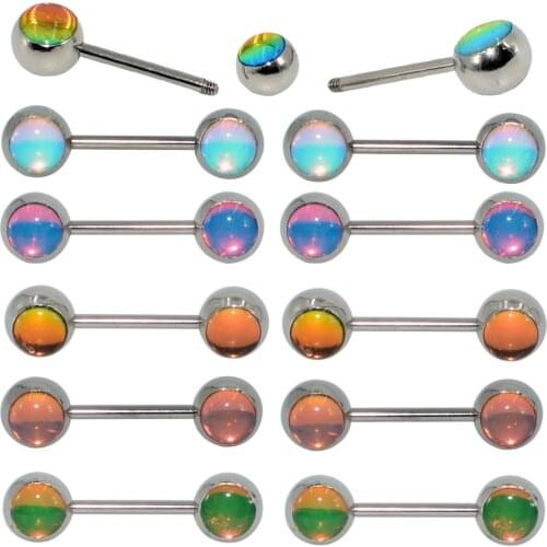 Pair 316L Surgical Steel Nipple Barbell Piercing Flash Film Glitter Bling Blong Charming Nipple Rings For Women Body Piercing