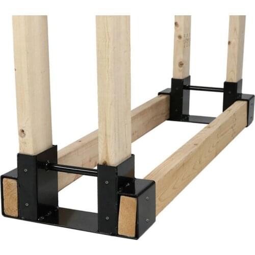 Outdoor Firewood Storage Rack Bracket Kit with Screws Indoor Stainless Steel Fireplace Wood Storage Rack